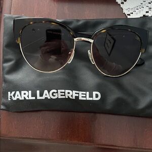 Karl Lagerfeld Brown and Gold Sunglasses.